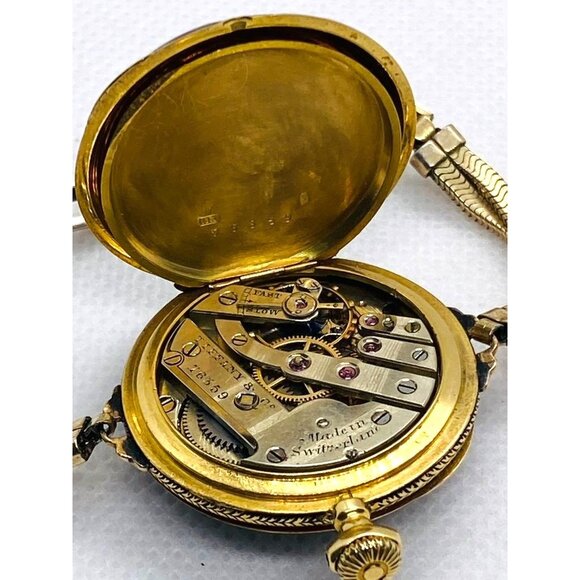 Tiffany & Co 18K Blue Enamel Pocket Wrist Watch Chipped Enamel Watch main image 9